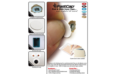 FastCap 9/16" Red Mahogany Adhesive Cover Caps - Woodgrain PVC ~ 265 Pieces - Model No. FC.MB.916.RM