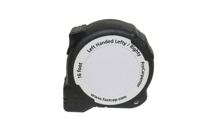 FastCap Left-Handed ProCarpenter Tape Measure ~ 16' - Model No. PSSR-16 LEFT ~ The FastCap Left-Handed ProCarpenter Tape Measure ~ Features a belt clip, pencil sharpener, erasable notepad & high-contrast tape ~ 663807023094