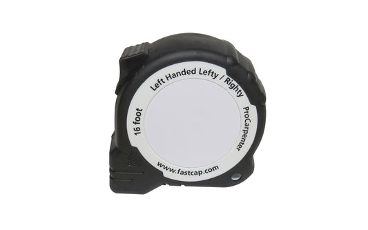 FastCap Left-Handed ProCarpenter Tape Measure ~ 16' - Model No. PSSR-16 LEFT ~ The FastCap Left-Handed ProCarpenter Tape Measure ~ Features a belt clip, pencil sharpener, erasable notepad & high-contrast tape ~ 663807023094
