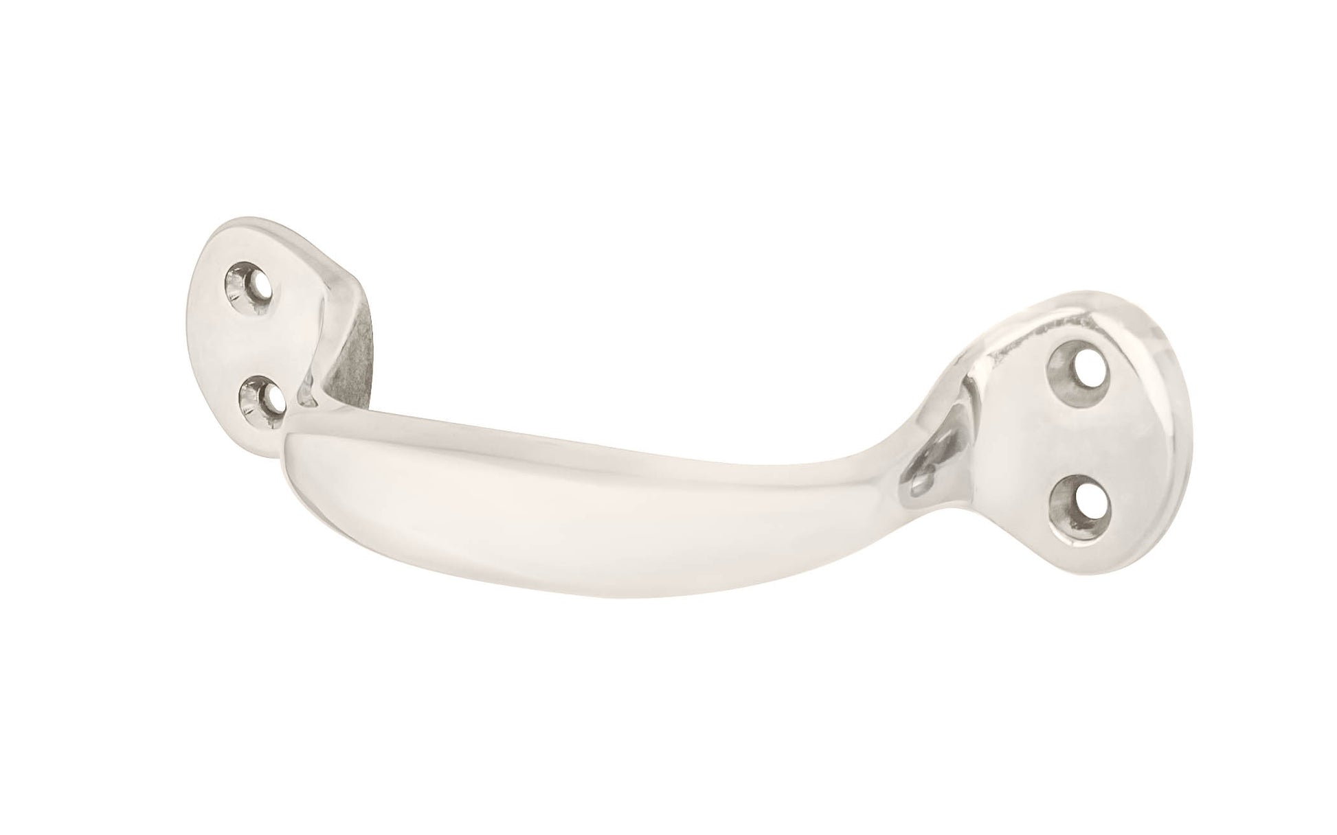 Heavy Duty Solid Brass Handle ~ 4-3/4" On Centers ~ Polished Nickel Finish