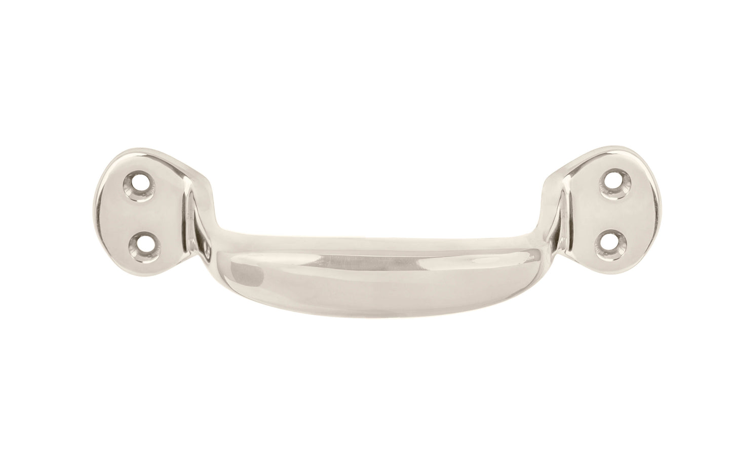 Heavy Duty Solid Brass Handle ~ 4-3/4" On Centers ~ Polished Nickel Finish