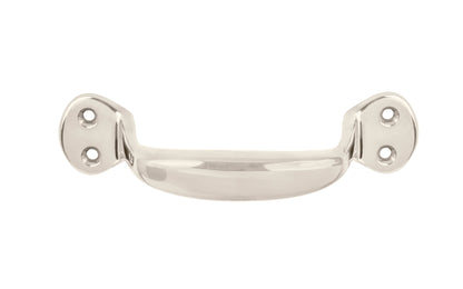 Heavy Duty Solid Brass Handle ~ 4-3/4" On Centers ~ Polished Nickel Finish