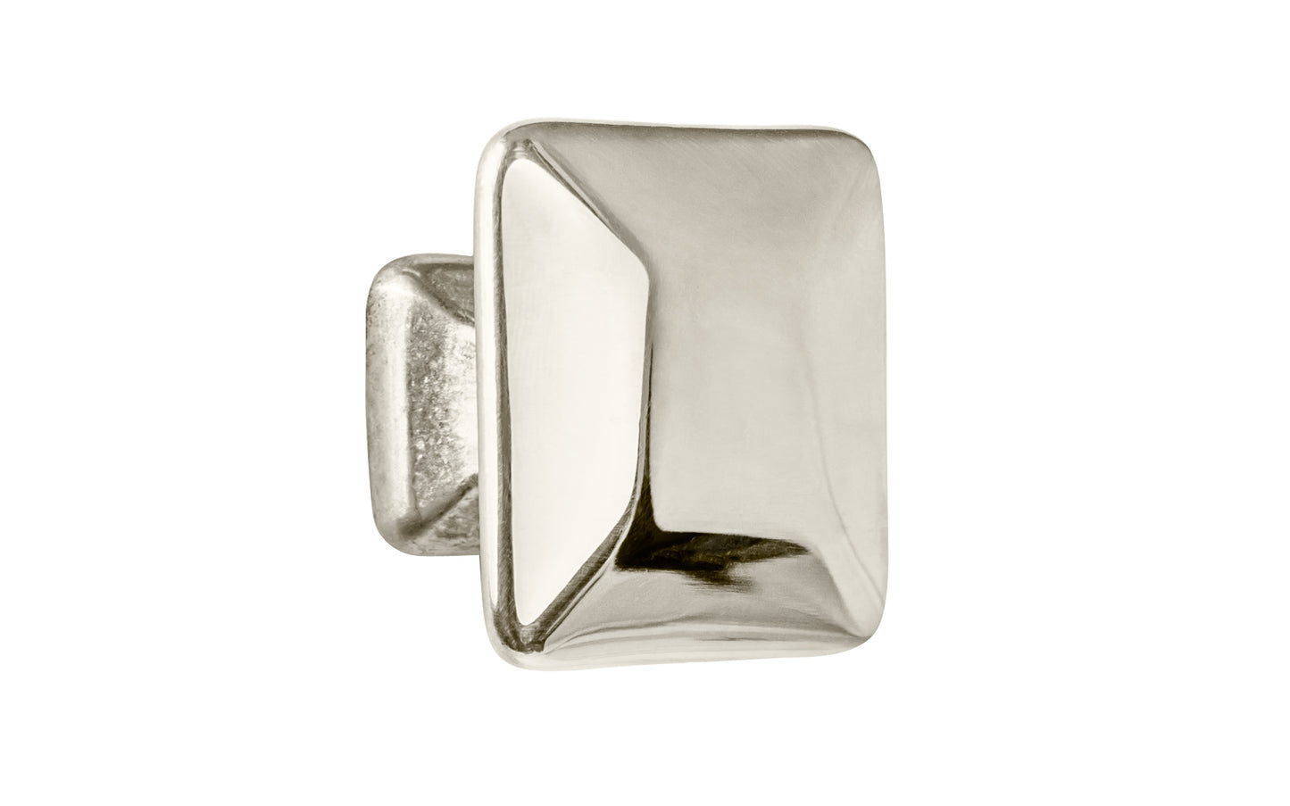 Vintage-style Hardware · Solid Brass Pyramid Shape Square Cabinet Knob ~ 1-1/4" size knob. Made of solid brass, this stylish knob has a smooth & weighty feel. Mission-style, Arts & Crafts style of hardware. Polished Nickel Finish
