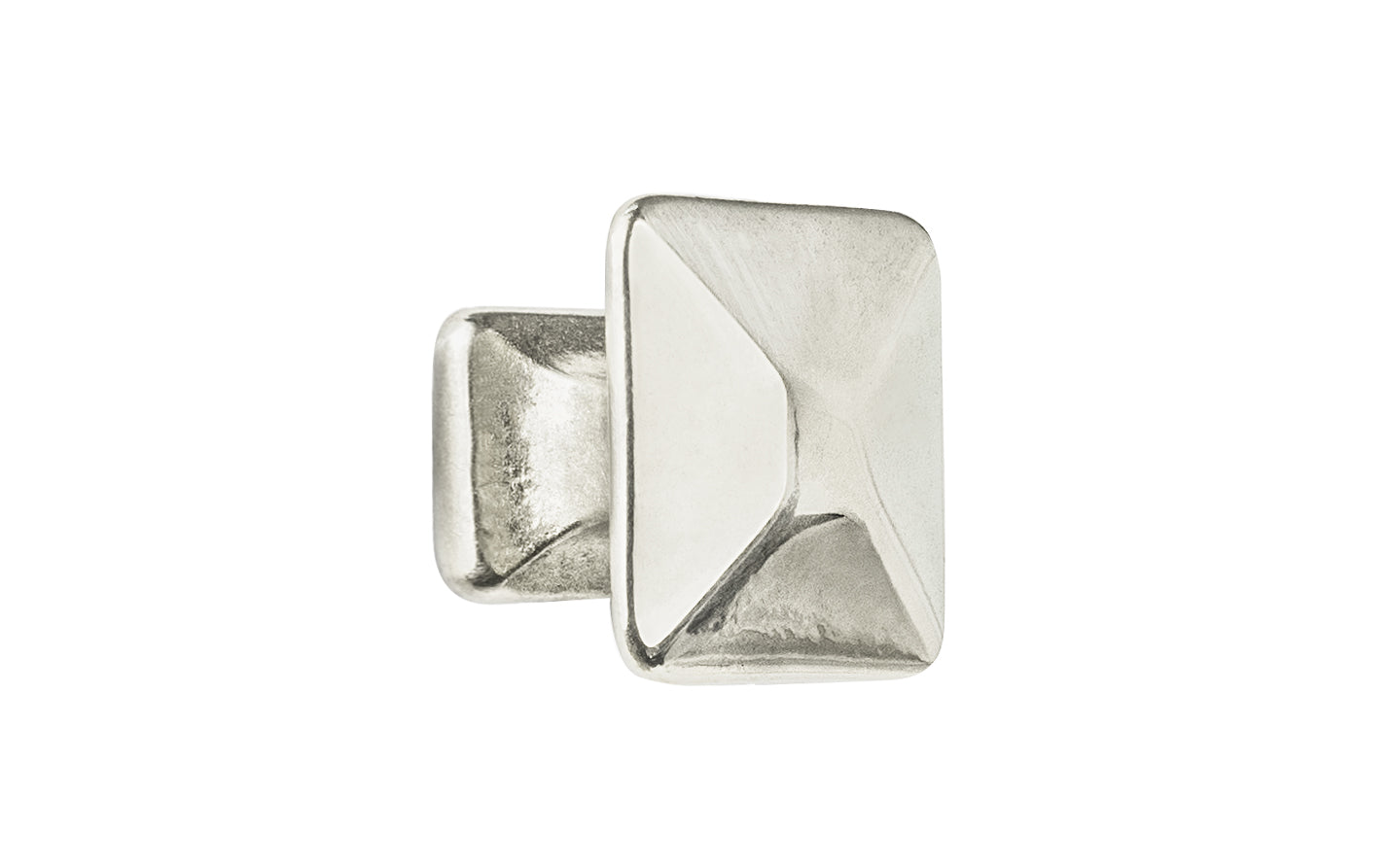 Vintage-style Hardware · Solid Brass Pyramid Shape Square Cabinet Knob ~ 1" size knob. Made of solid brass, this stylish knob has a smooth & weighty feel. Mission-style, Arts & Crafts style of hardware. Polished Nickel Finish