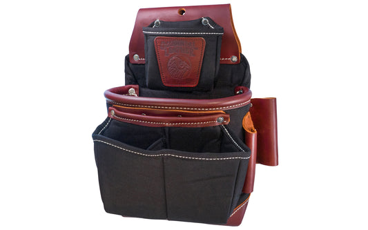 Occidental Leather Fat Lip Tool Bag ~ Model 8581 - Fits a 3" work belt - These bags are 10" deep & feature a full leather boot along with a distinctive leather "FatLip" bag mouth. Leather "FatLip" keeps the bag formed, open, & protected against abrasion. Made of Nylon & genuine Leather - 10 total pockets & tool holders
