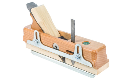 Made in Germany · Ulmia ~ Model No. 492 ~ 1-5/16" wide cutter blade (33 mm) ~ The Filletster plane body is made of Red Beech with a White Beech sole. It has an adjustable side & depth fence for setting the depth the rabbet. The integrated leading blade prevents surface tearing. Bevel angle: 25° - Cutting angle: 45°. Ulmia Filletster Plane with Single Iron ~ White Beech Sole